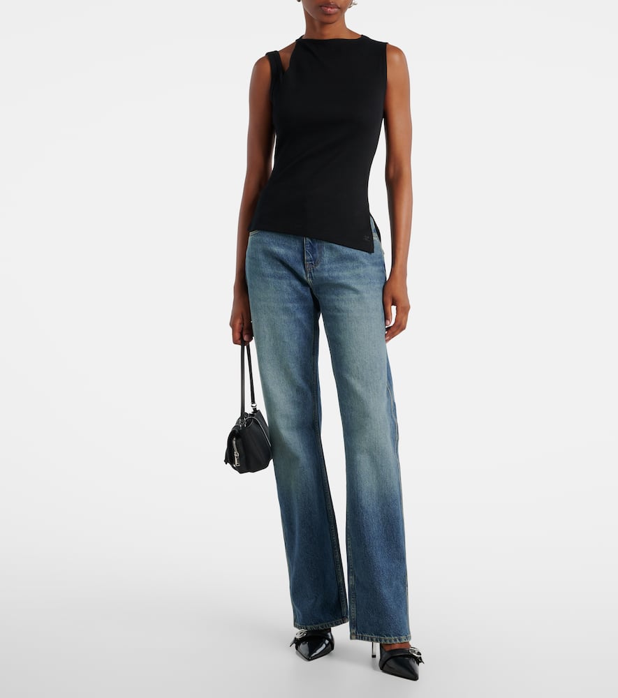 Mid-rise straight jeans