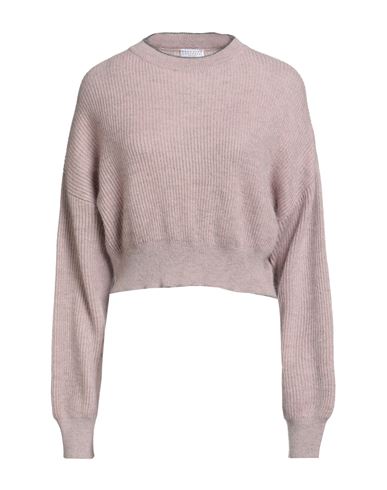 Woman Sweater Antique rose Size L Mohair wool, Polyamide, Wool, Brass