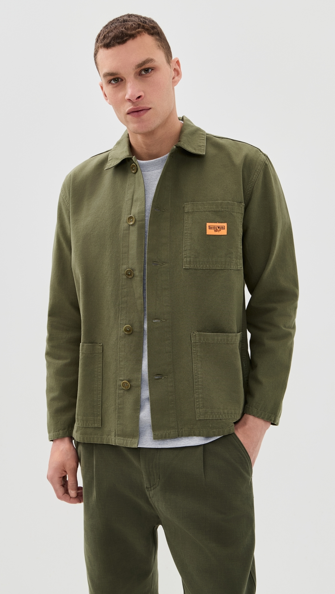 Canvas Chore Shirt Olive