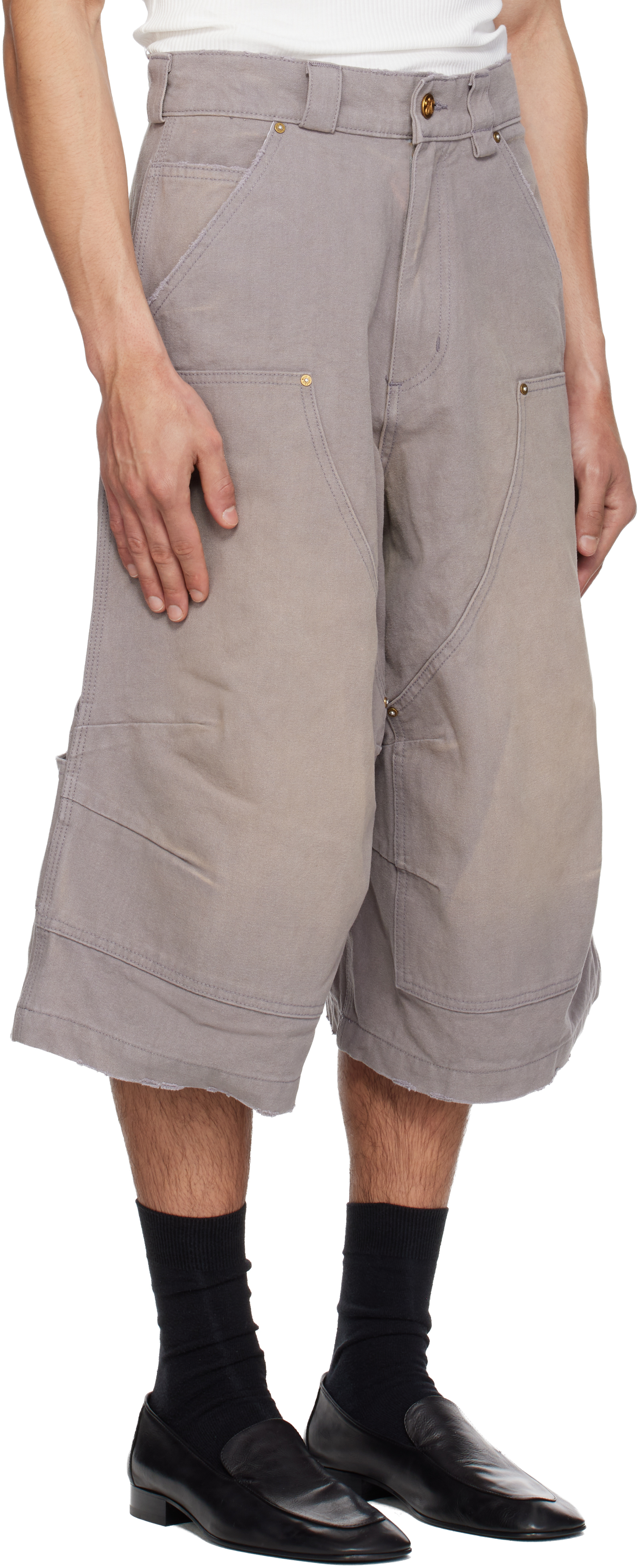 Gray Stockton Dbl Knee Shorts