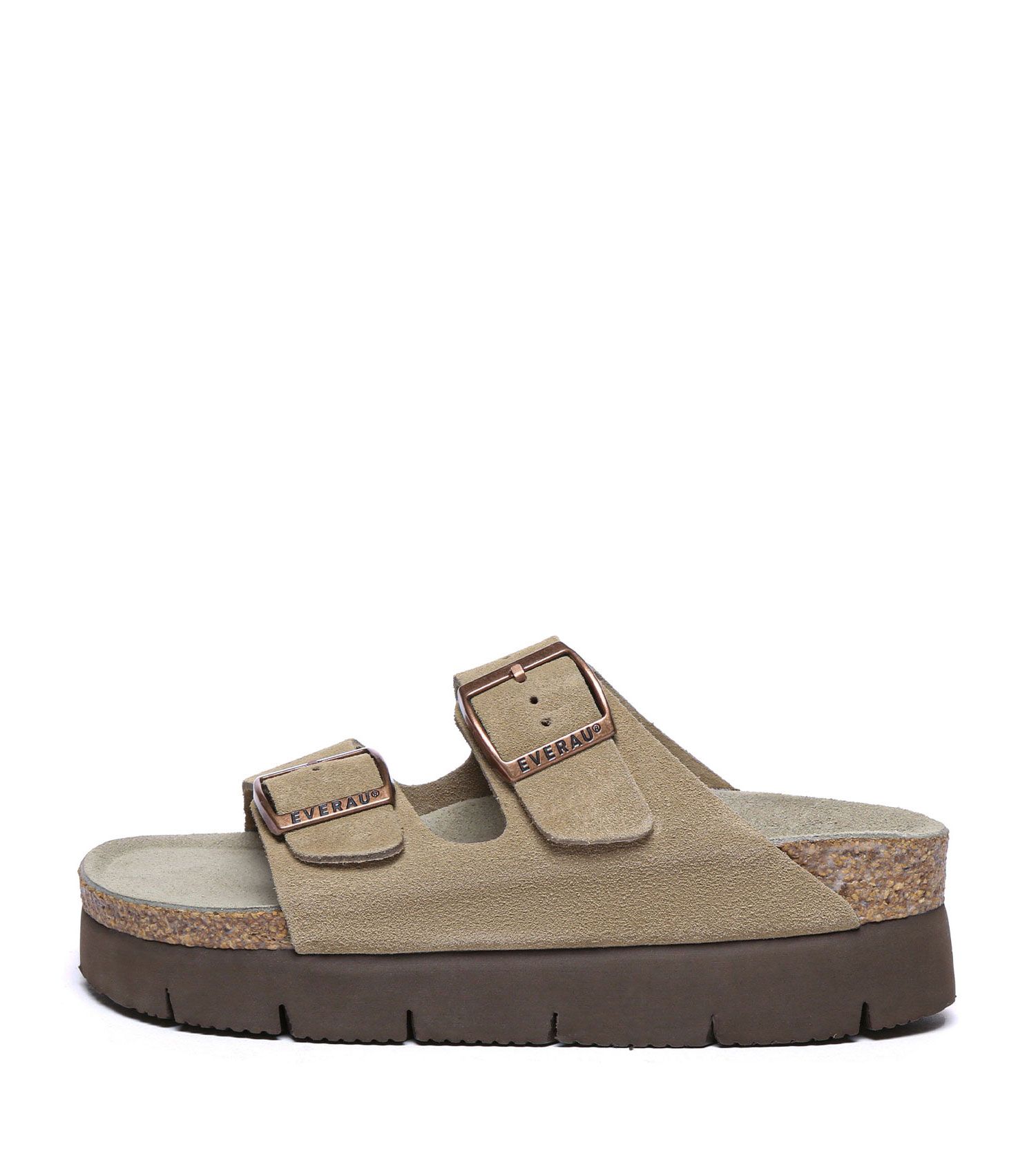 Everau Australia Fibre Sandal Platform With Rubber Sole In Taupe