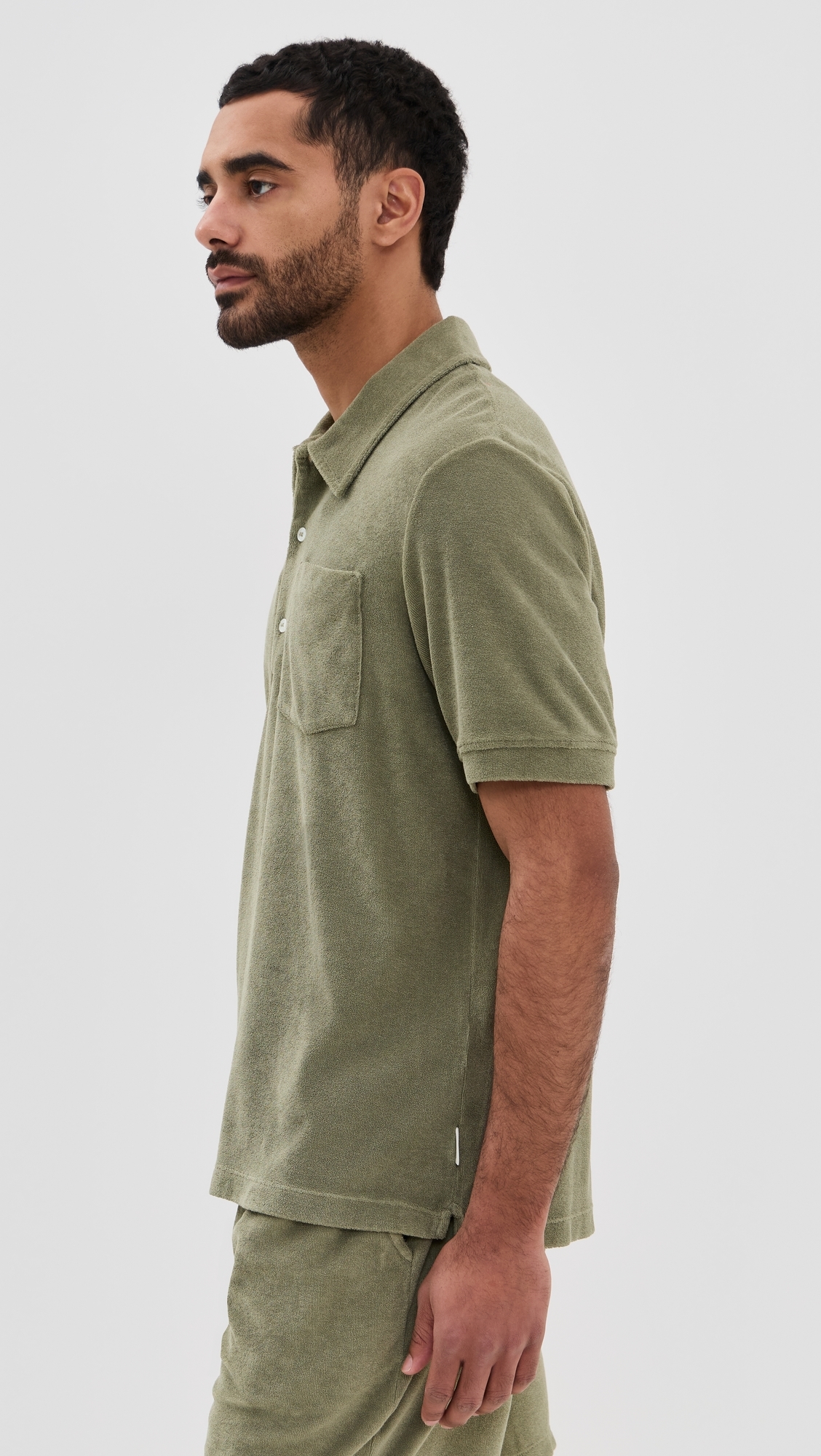 Closed Short Sleeve Polo Chino Green
