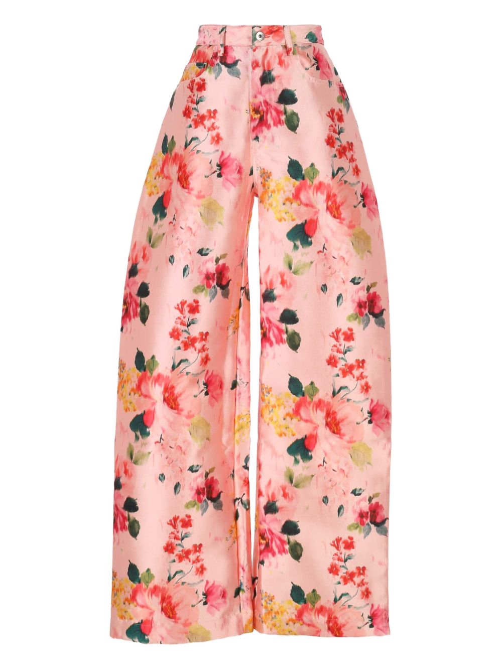Floral-print trousers - Pink