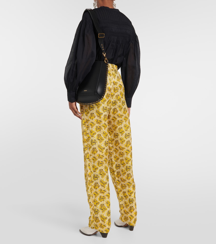 Piera printed silk-blend straight pants