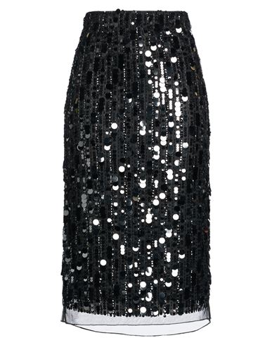 Woman Midi skirt Black Size 8 Polyester