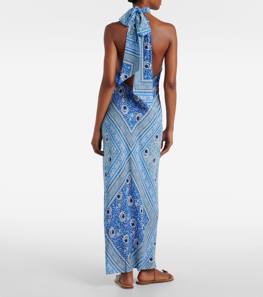 Maura printed satin maxi dress