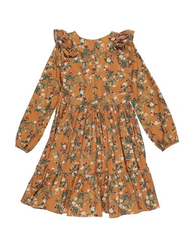 Kid Girl Kids' dress Tan Size 11 Organic cotton, Elastane