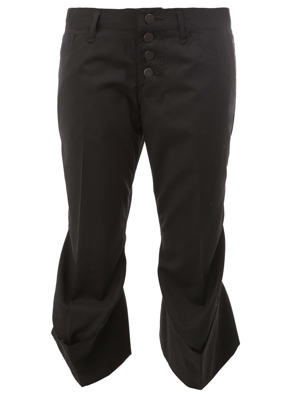 Flared hem cropped trousers - Black