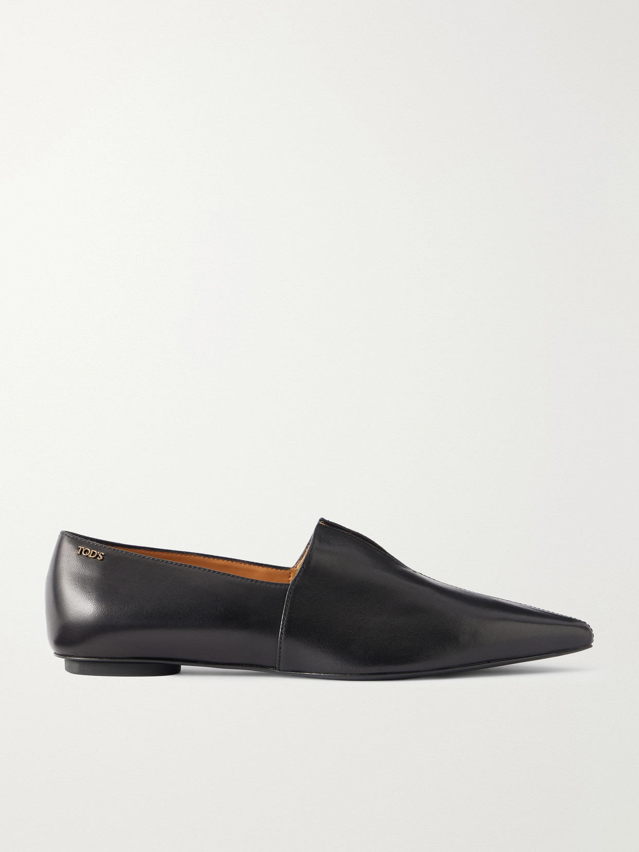 10k Leather Pointed-toe Ballet Flats - Black