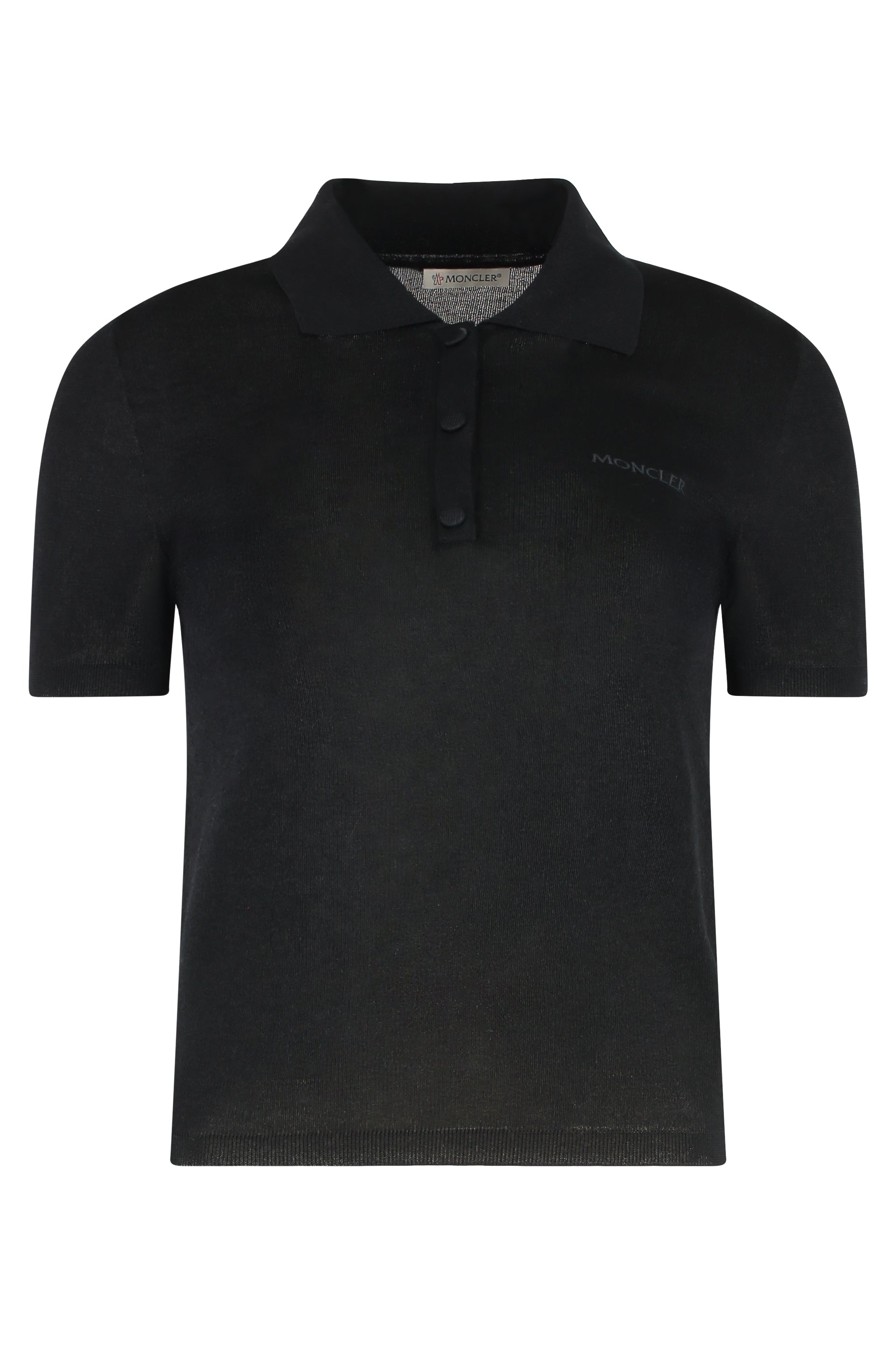 Knitted Cotton Blend Polo Shirt