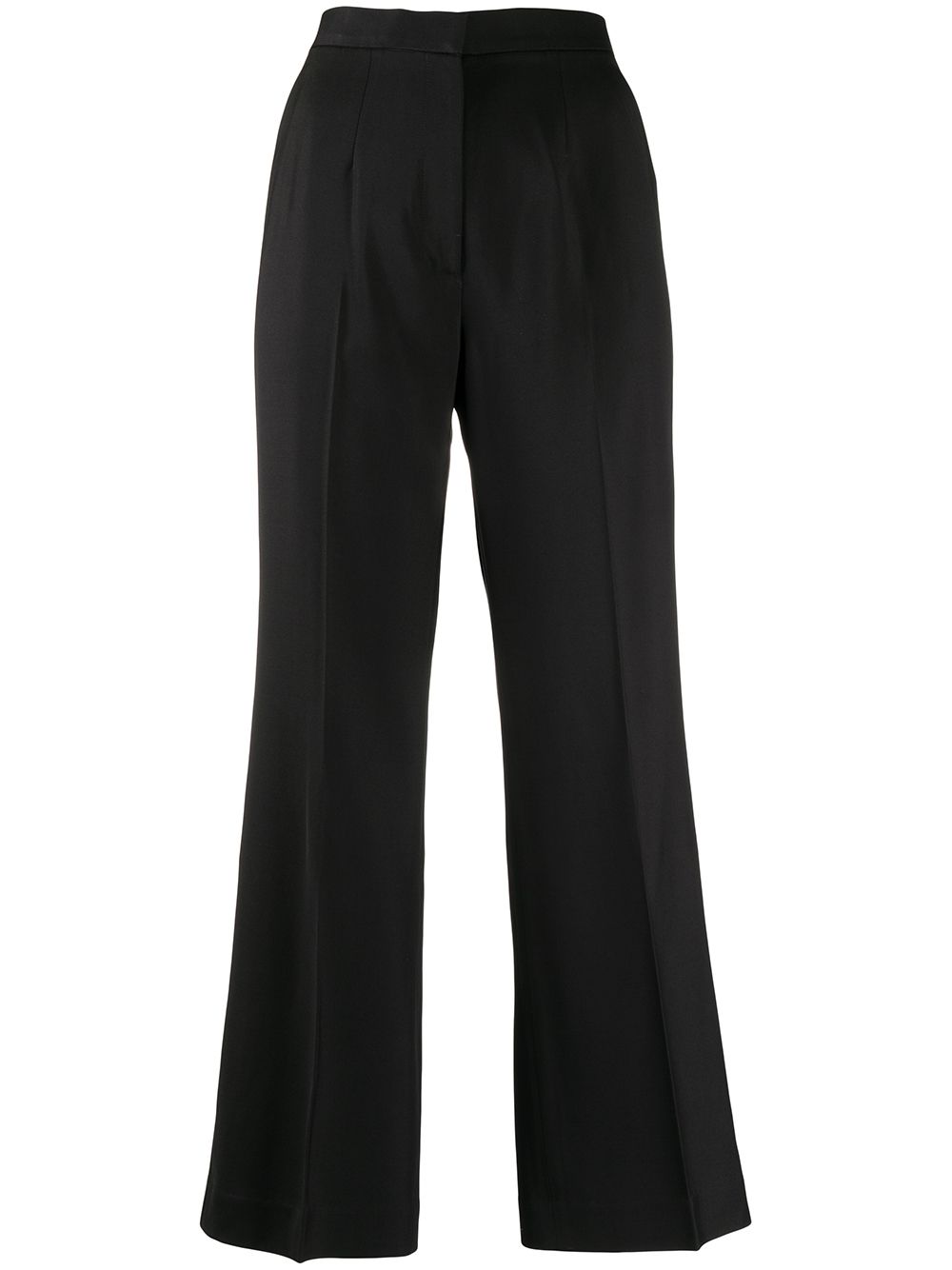 Cropped boot-cut trousers - Black