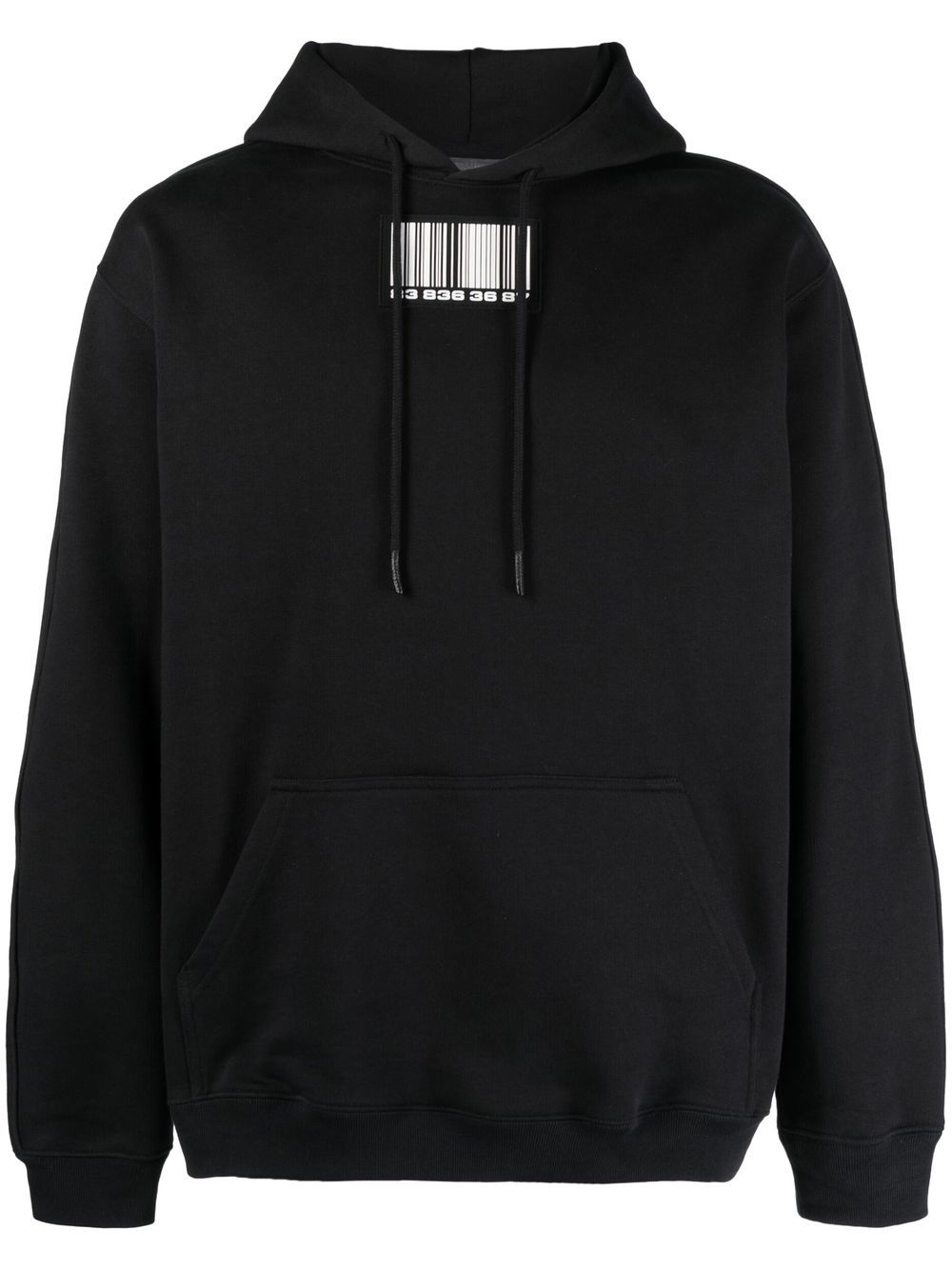 Logo-patch long-sleeve hoodie - Black