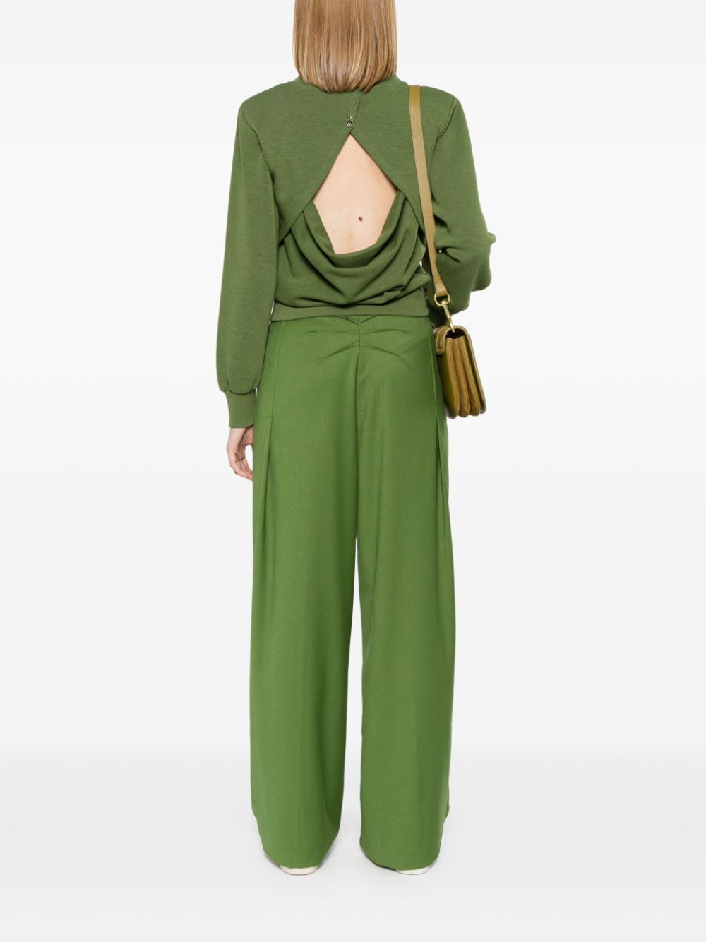 Pleated straight trousers - Green