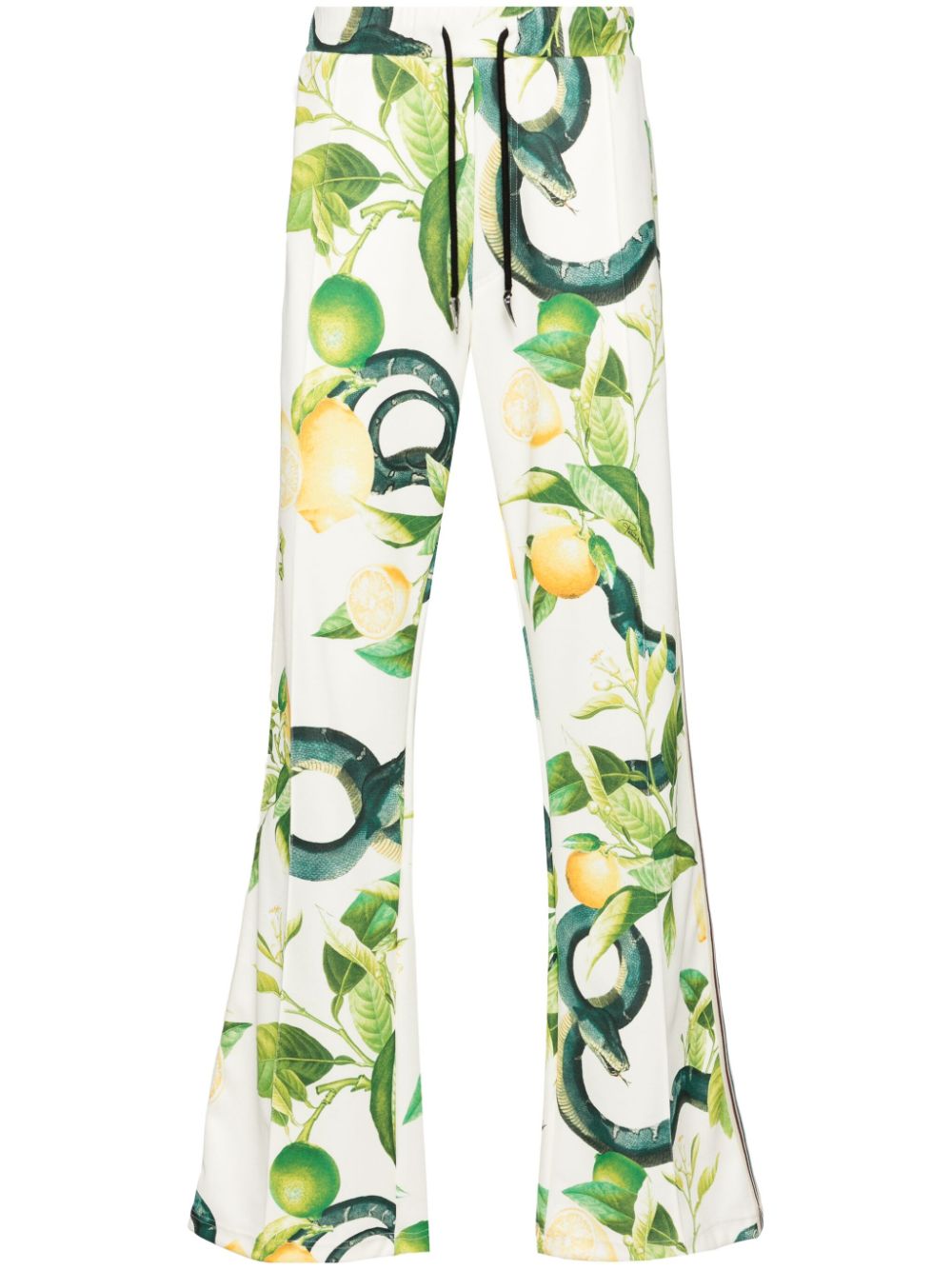 Straight-leg snake-print track pants - White