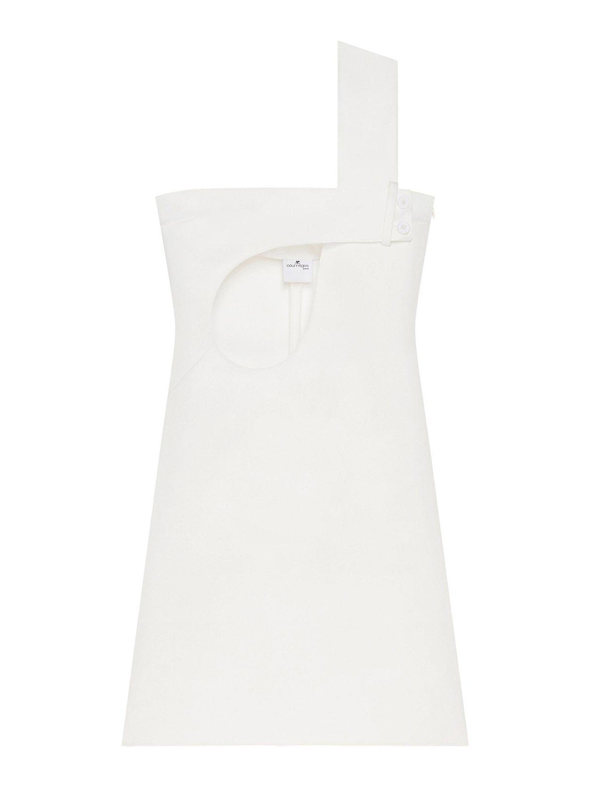 White Cut-out Satin Dress
