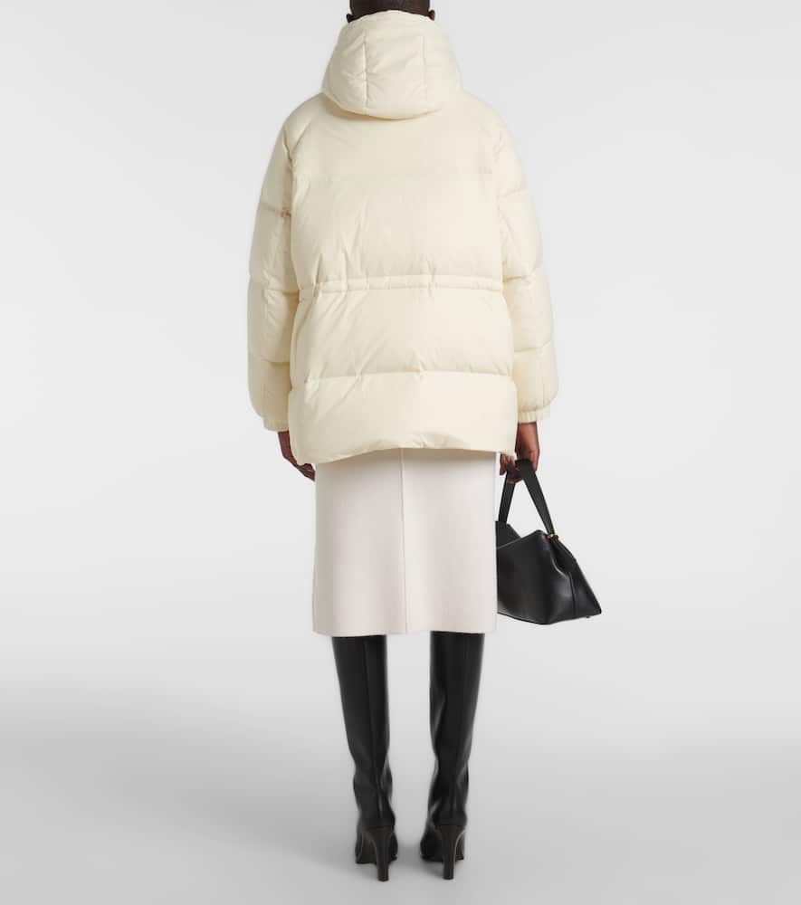 Shearling-trimmed down jacket