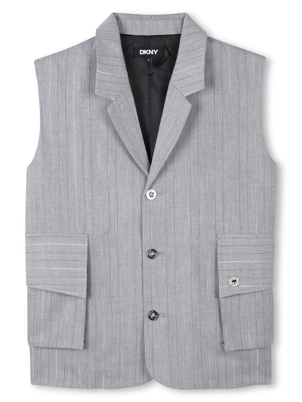 Metallic-thread striped vest - Grey