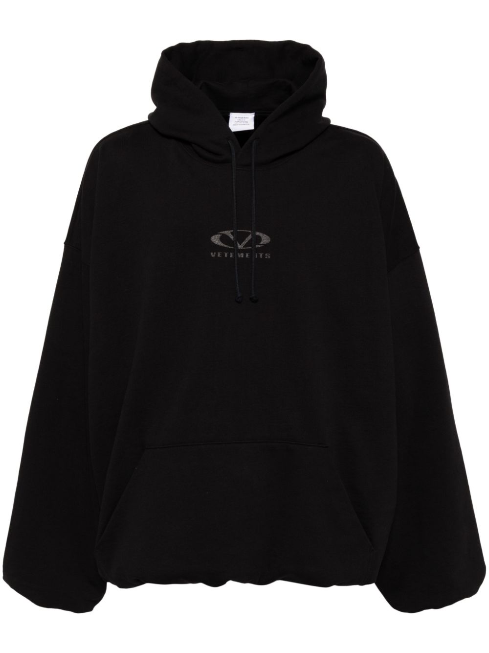 Logo print hoodie - Black