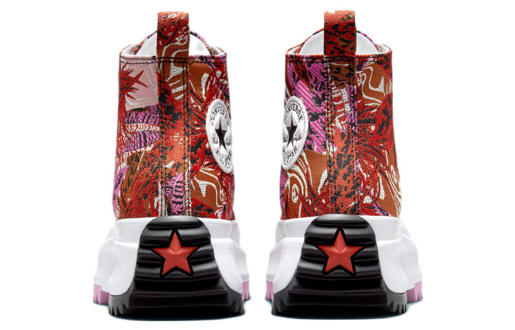 Run Star Hike Platform Tropical Florals High Tops 'Mantra Orange'