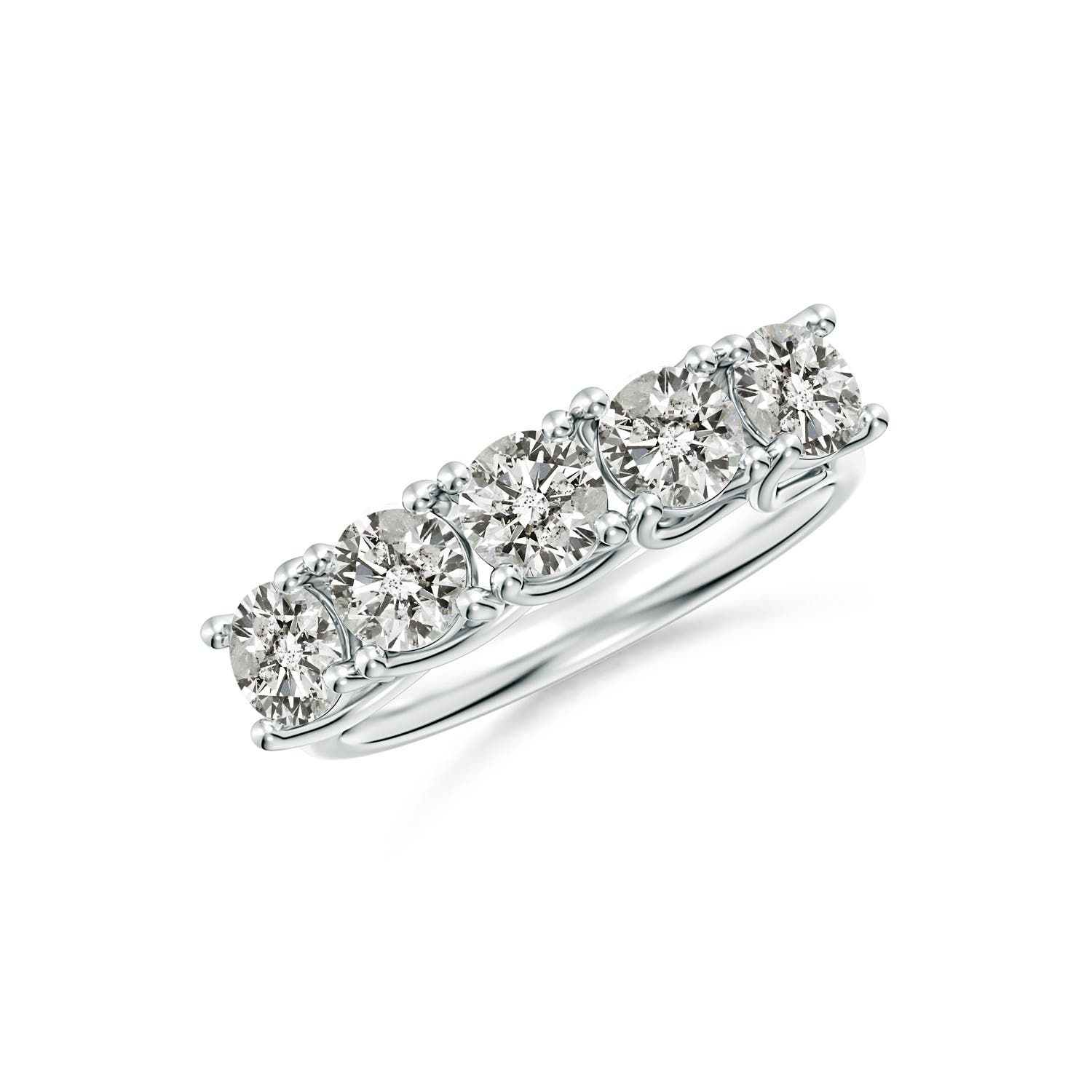 Angara 1.5 Carats Half Eternity Five Stone Diamond Wedding Band in Platinum