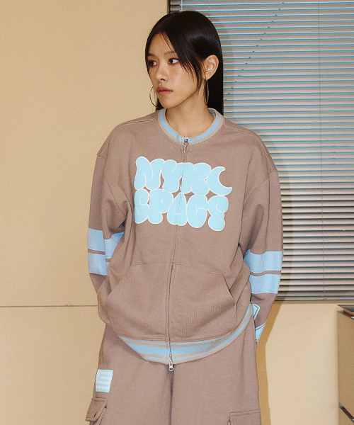 BALLOON LOGO SWEAT JACKET BROWN