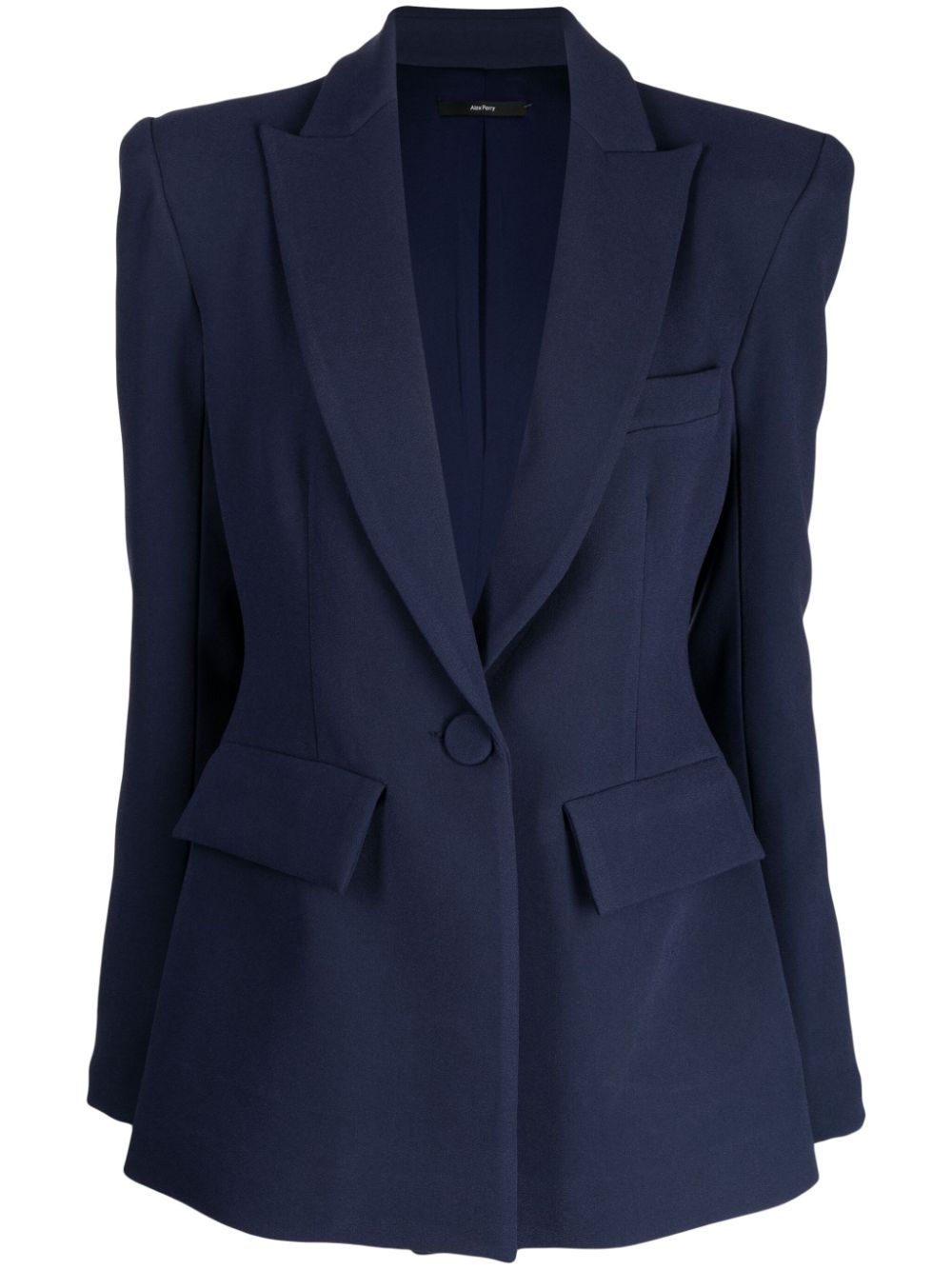Peak-lapel padded-shoulder blazer - Blue