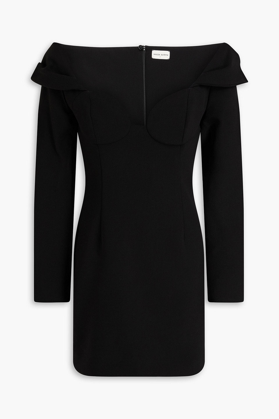 Off-the-shoulder crepe mini dress - Black - FR 34