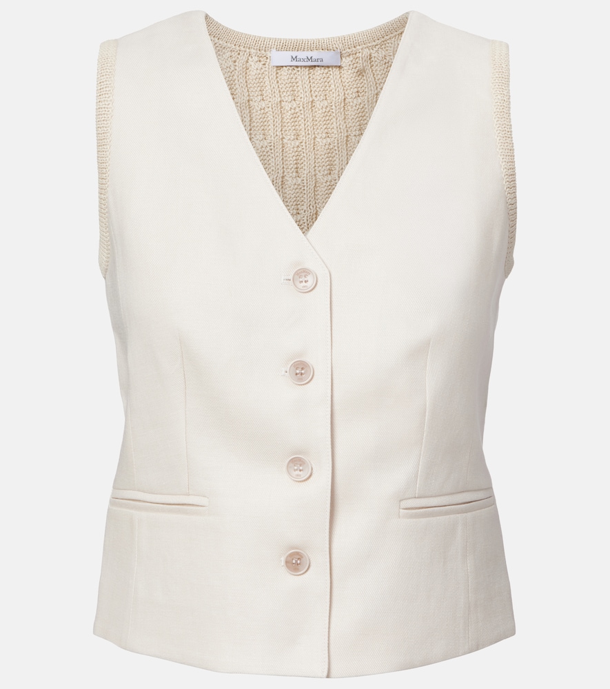 Calibri cable-knit linen vest