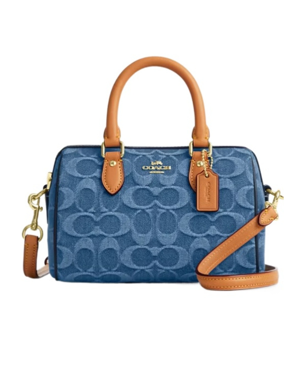 Mini Rowan Crossbody Bag In Signature Denim