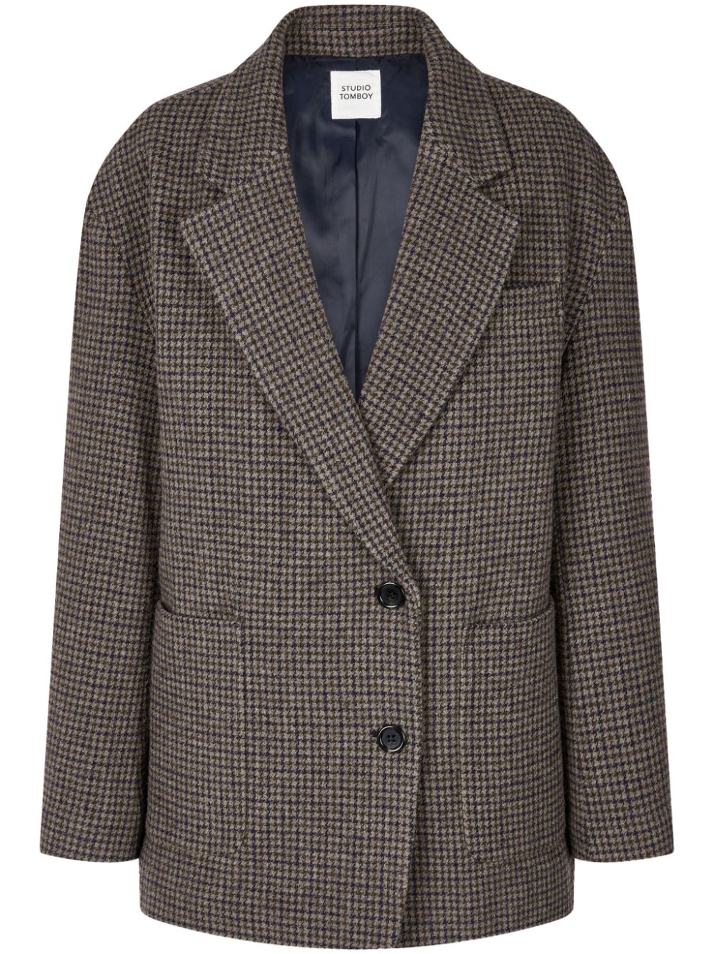 Check-pattern blazer - Brown