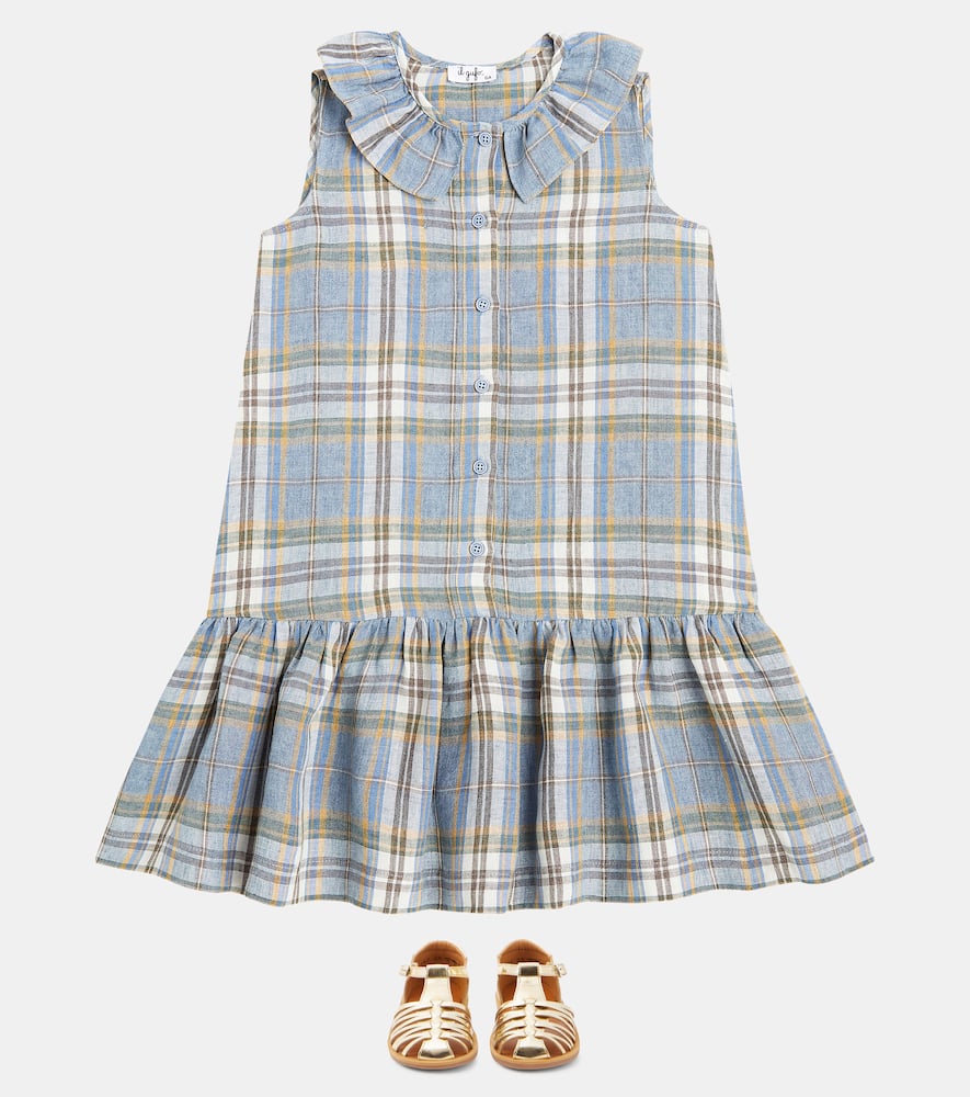 Checked linen dress