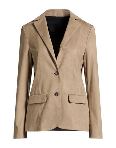 Woman Blazer Beige Size 6 Polyester, Elastane