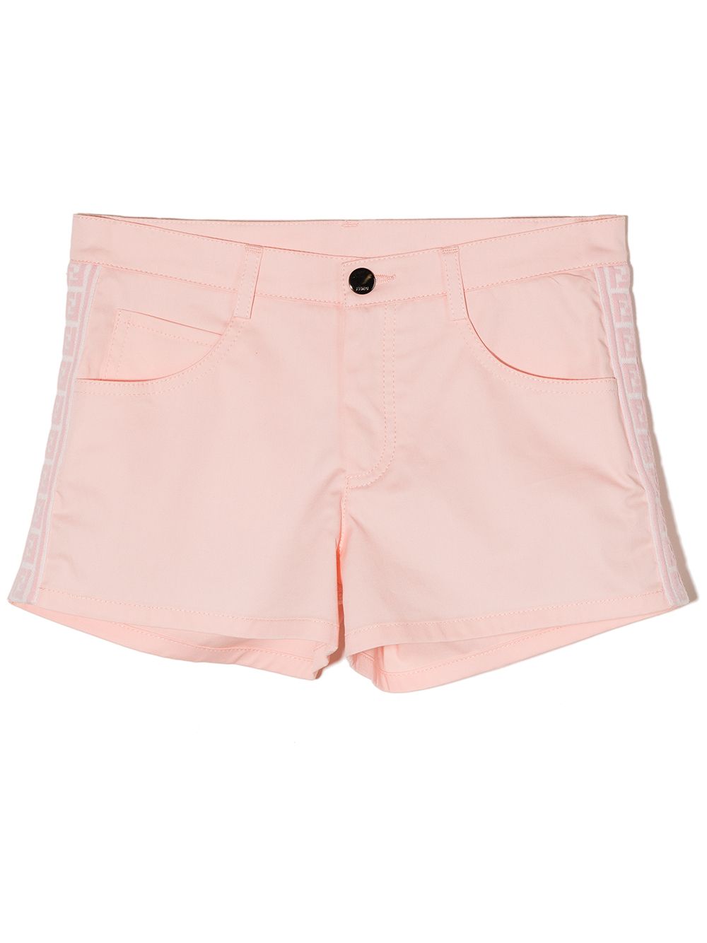 Logo-trim denim shorts - Pink