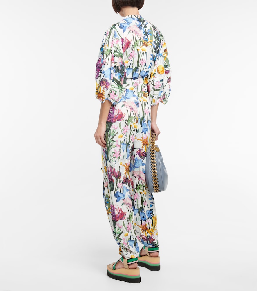 V-neck floral jumpsuit