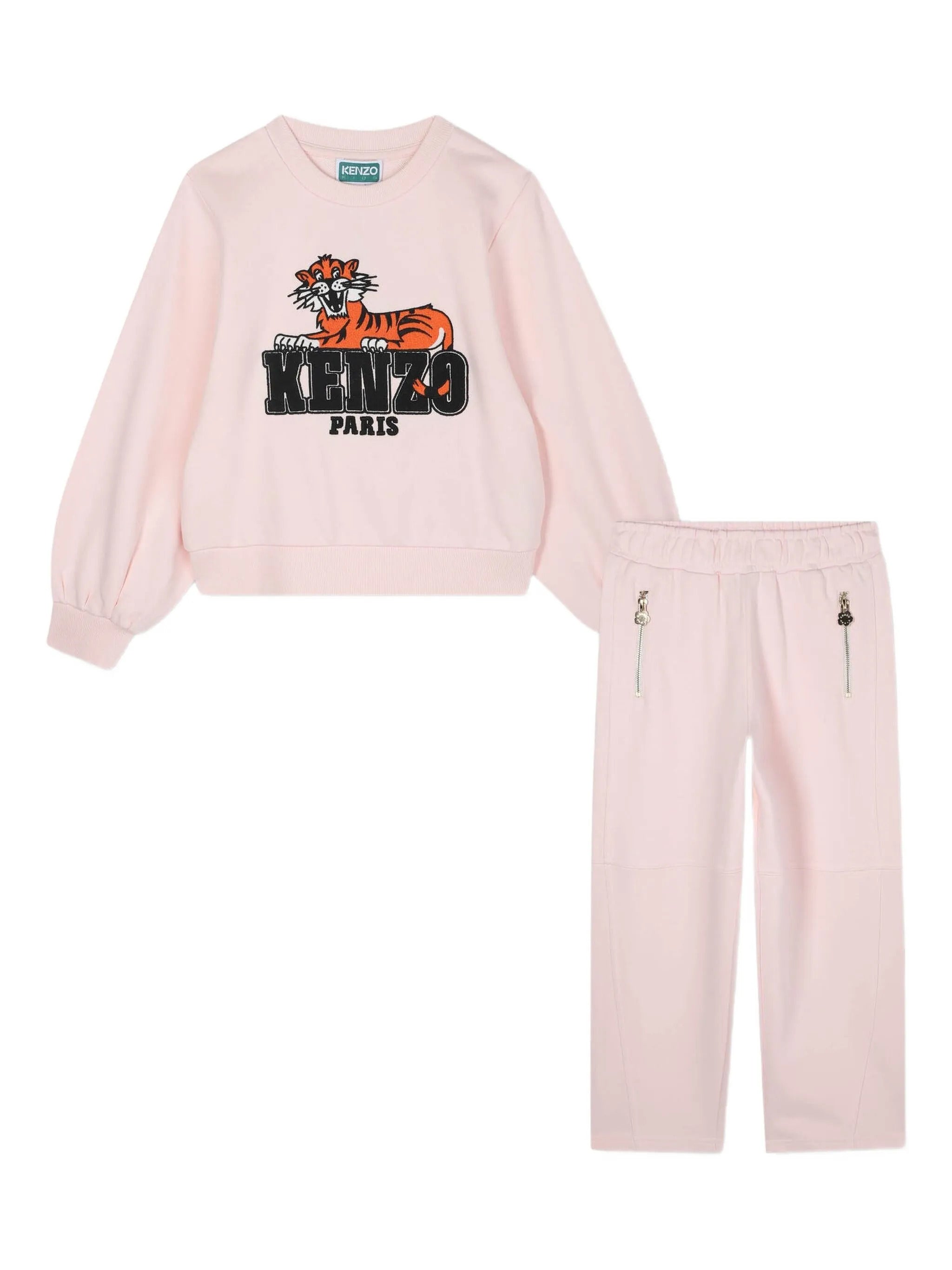 Mini Tiger Graphic Long Sleeve Outfit with Zipped Trousers