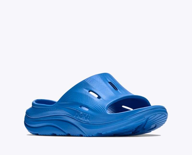 HOKA ORA Recovery Slide 3 Shoes in Virtual Blue/Virtual Blue