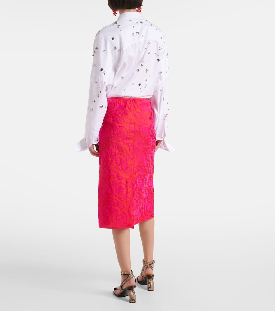 Printed pencil skirt
