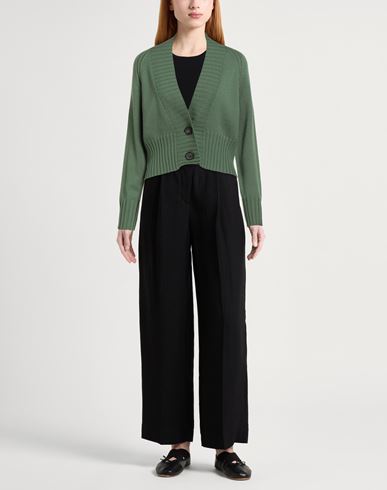 Woman Cardigan Green Size 6 Merino Wool