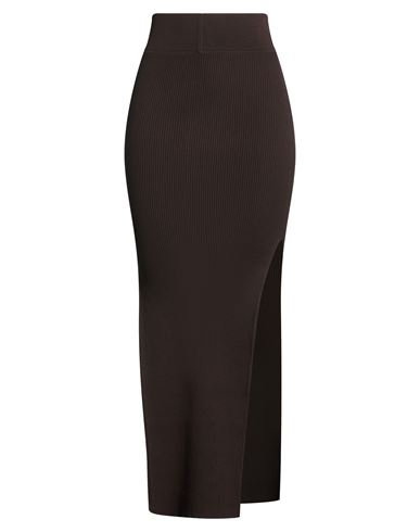 Woman Maxi skirt Dark brown Size S Viscose, Polyester, Polyamide, Elastane