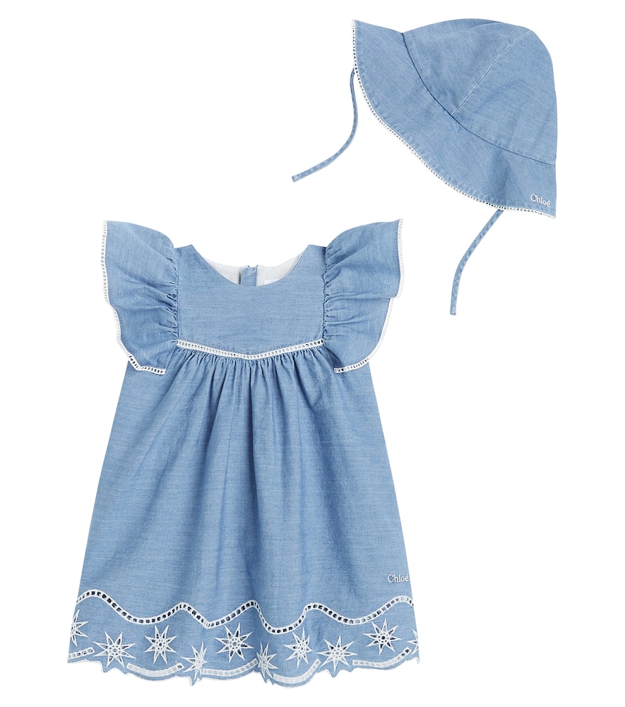 Chloé Kids Baby denim changing bag and pad set