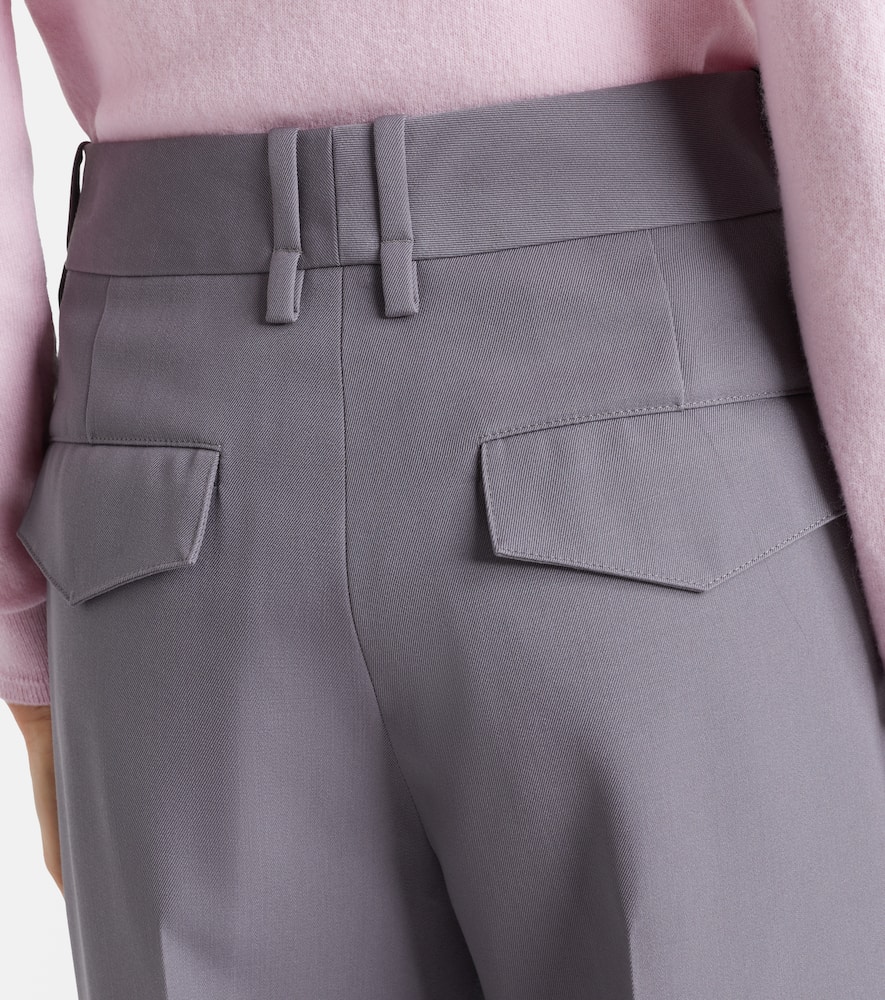 Pleated wool wide-leg pants
