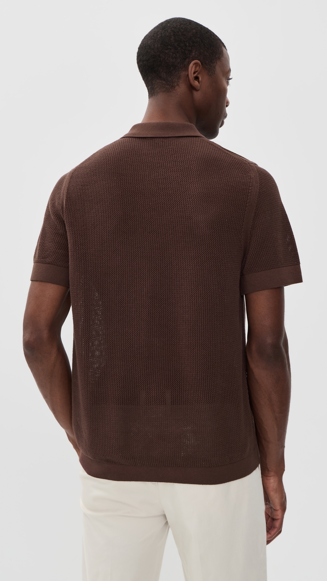 Crochet Knit Button Up Shirt Espresso