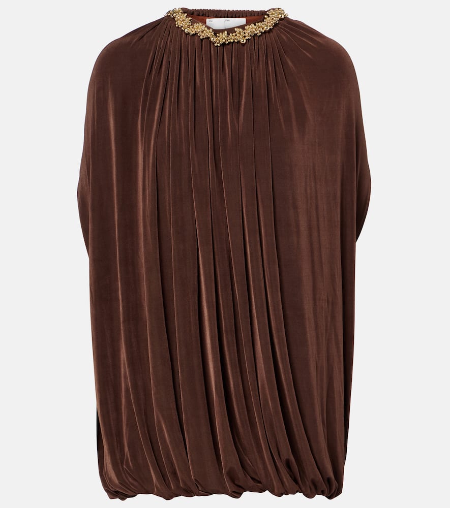 Embellished draped minidress