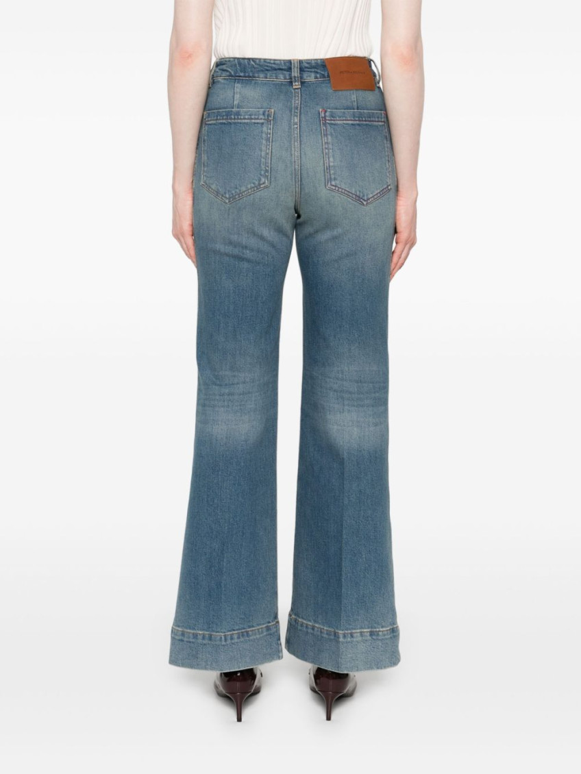 Blue Stretch jeans with logo patch