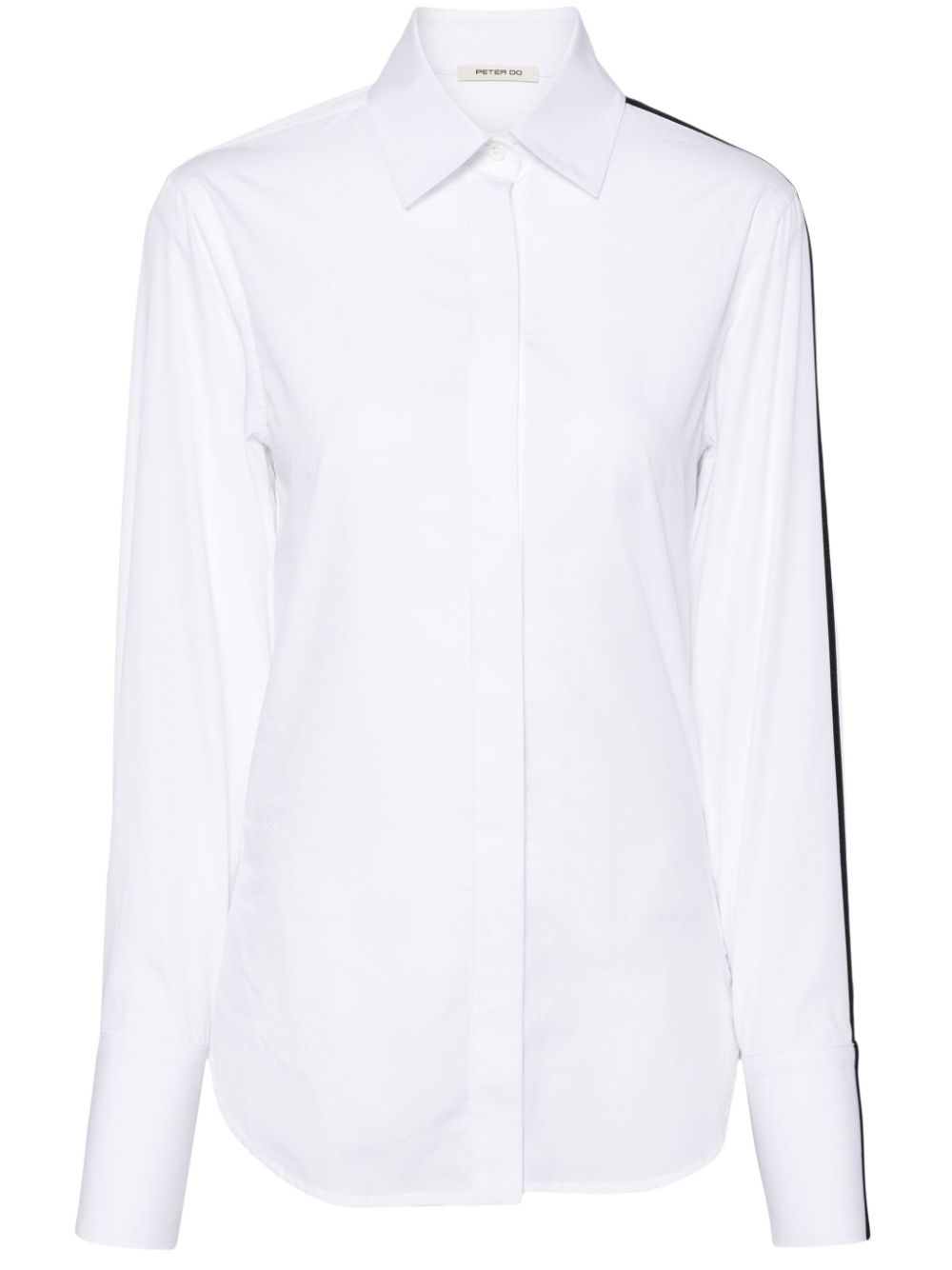 Side-stripe cotton shirt - White