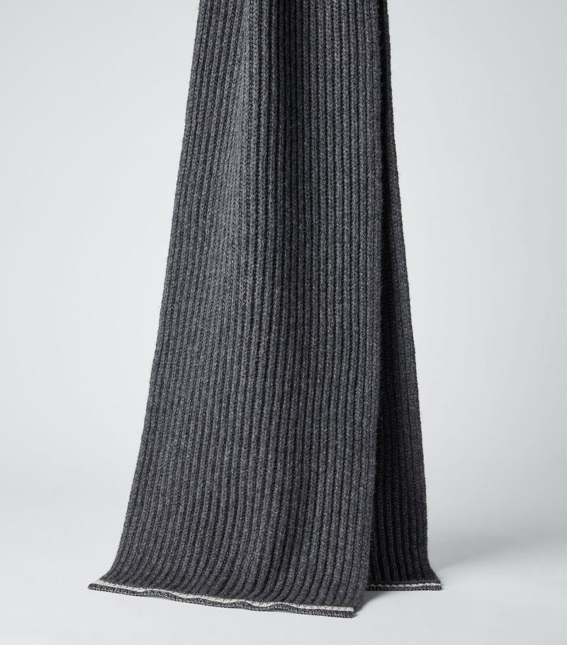Cashmere Rib-Knit Scarf