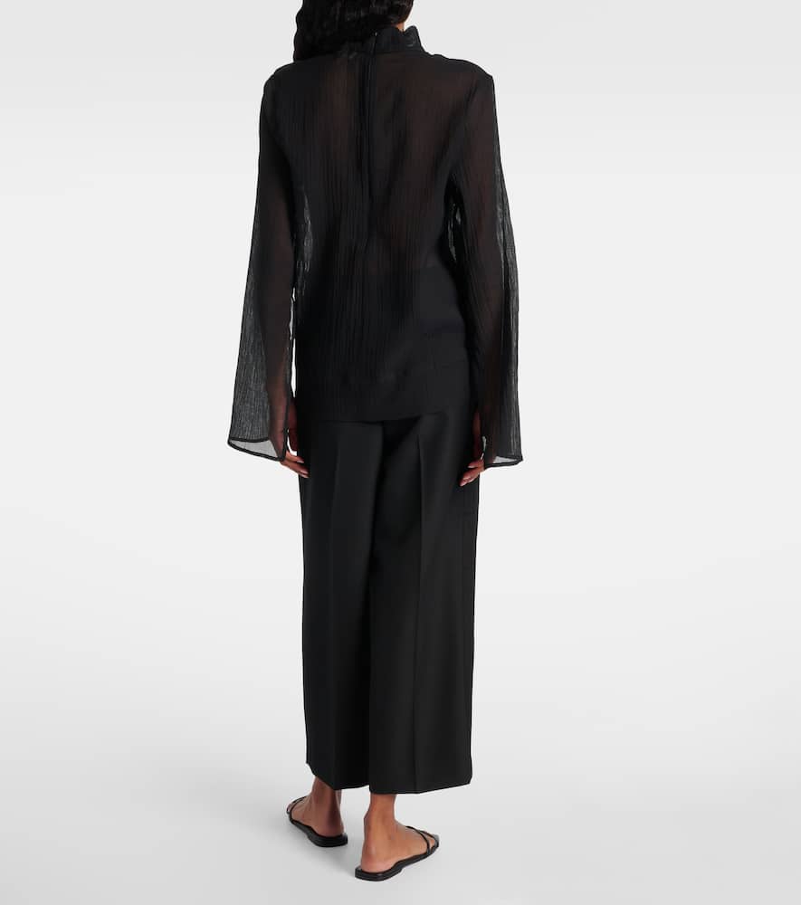 Cotton and silk turtleneck top