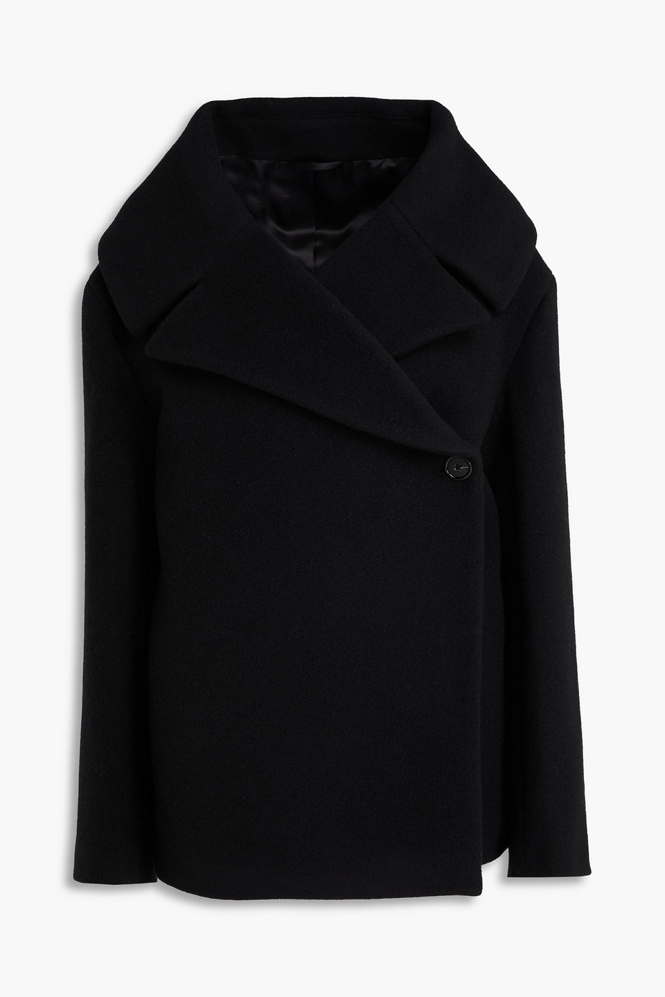 Wool-blend felt coat - Black - FR 32