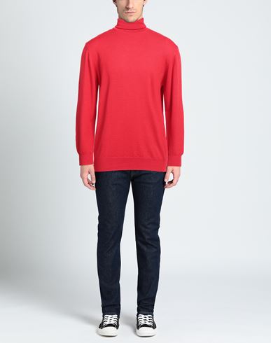 Man Turtleneck Red Size 38 Acrylic, Wool