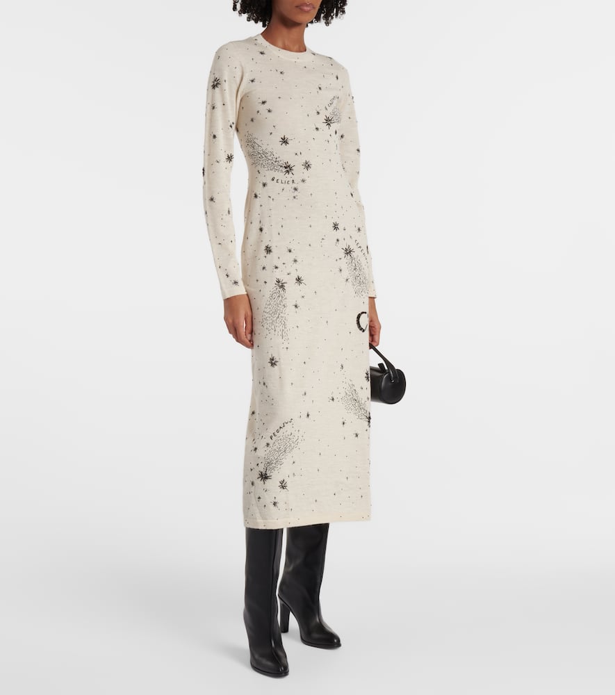 Ellima printed wool and silk maxi dress